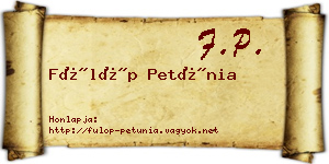 Fülöp Petúnia névjegykártya